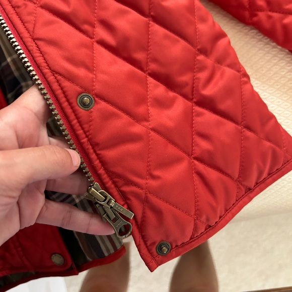 LLBean Fall Jacket in Rust/Pumpkin w plaid interior - Picture 3 of 10